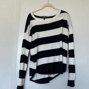 Express black and white striped thin sweater